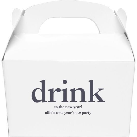 Big Word Drink Gable Favor Boxes